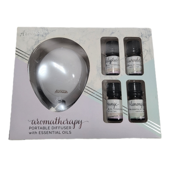 Gold Essence Aromas Aromatherapy Diffuser With 4 Essential Oils New - Picture 1 of 3